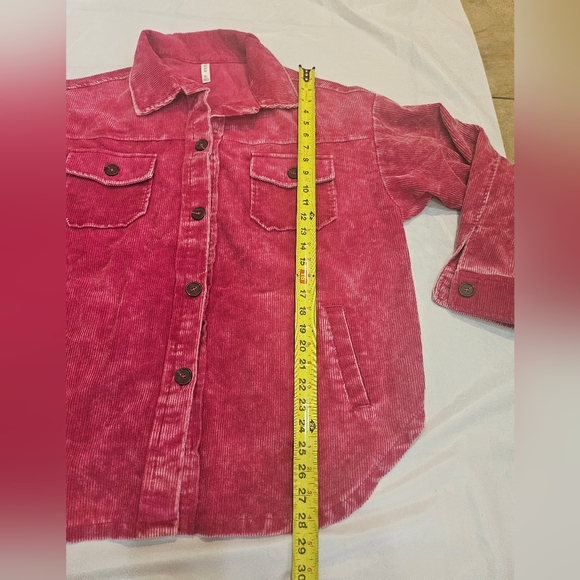 Zenana Corduroy Shacket Womens Plus Size Jacket Button Up Mineral Wash. - Picture 5 of 7